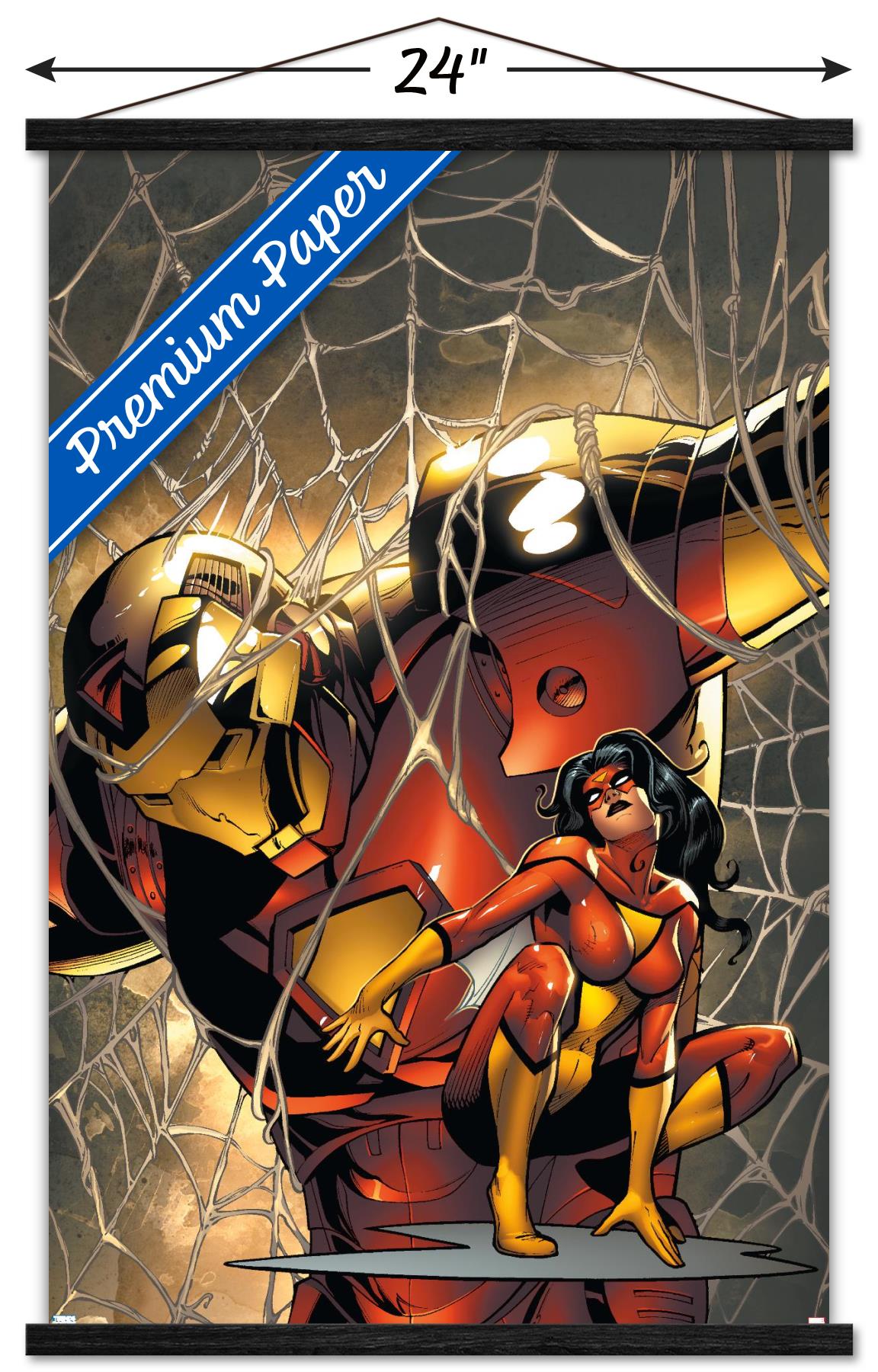 Marvel Comics - Spider Woman - Marvel Adventures Iron Man #10 Wall Poster with Wooden Magnetic Frame, 22.375" x 34"