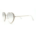 thumbnail image 3 of Womens Metal Race Jewel Trim Rimless Heart Shape Hippie Sunglasses Gold - Clear, 3 of 4