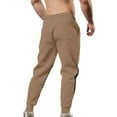 thumbnail image 4 of Mens Tapered Sweatpants Cotton Casual Fall Joggers Long Pant with Pockets Patchwork Fashion Drawstring Trousers (L, Khaki), 4 of 6