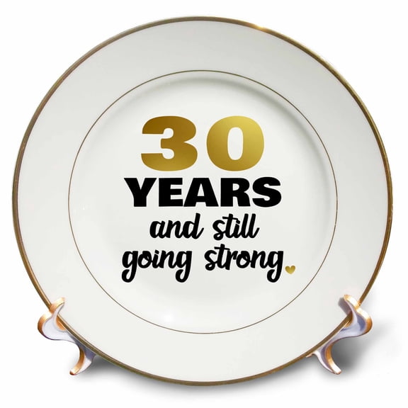3dRose, 30 Years Still Going Strong Thirtieth Gift For 30th Wedding Anniversary, 8 inch Porcelain Plate