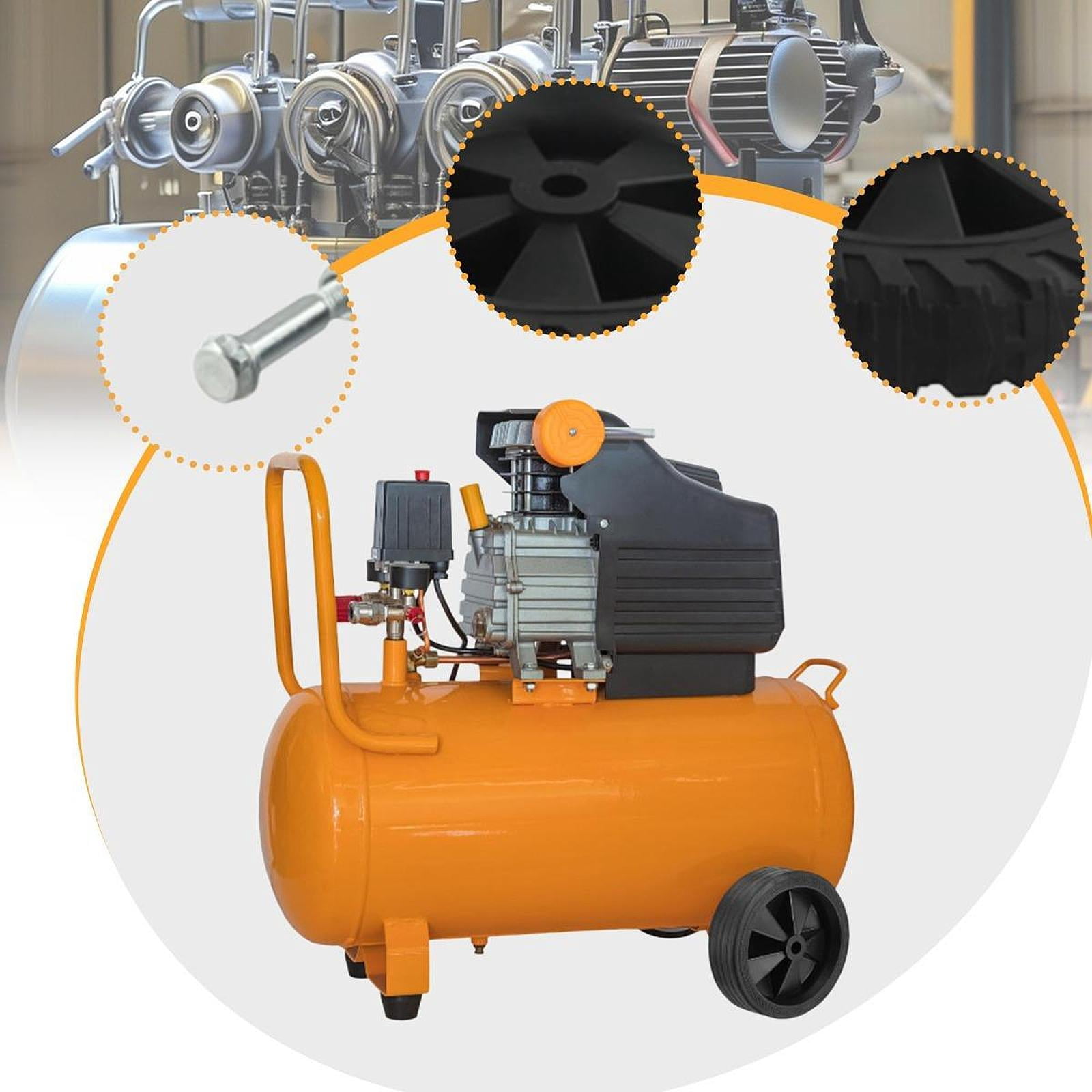 figatia 2x Air Compressor Casters Black Easy Installation Mute Air Compressor Wheels