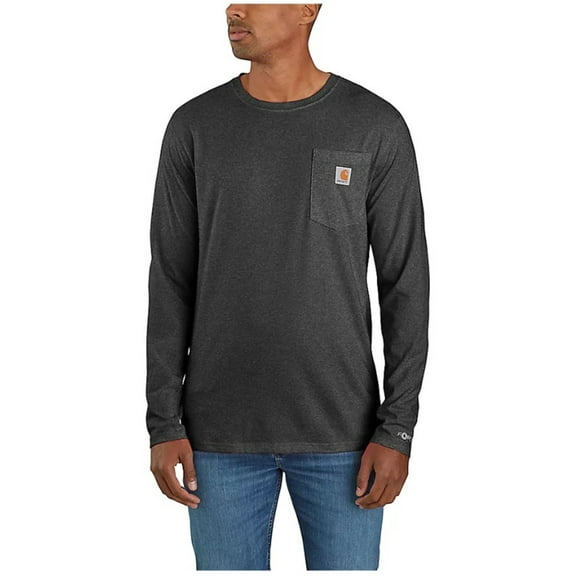 Carhartt Men's Force Relaxed Fit Midweight Long Sleeve Pocket T-Shirt Black Medium