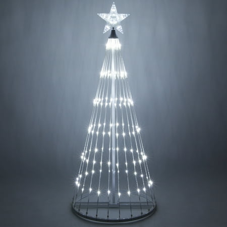 Wintergreen Lighting 4 Cool White Outdoor Christmas Light Show Cone Tree 14 Function Led Decoration Wintergreen Lighting 4 Cool White Outdoor Christmas Light Show Cone Tree 14 Function Led Decoration