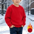 thumbnail image 2 of Boys Girls Fleece Lined Sweatshirt Warm Winter Pullover Top 1-13 Years Kids Casual Long Sleeve Crew Neck Jumper Soft Cozy, 2 of 9