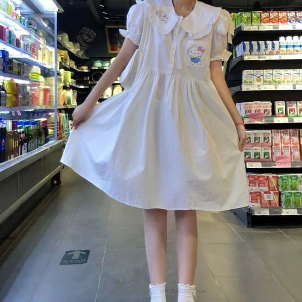 Women Clothes Doll Collar Shirt Elegant Dress White Sweet Girls