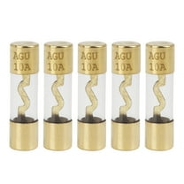 AGU Fuse 5pcs 10 Amp Gold Tone Plated for Car Audio Video Stereo