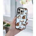 thumbnail image 5 of WIRESTER Shockproof Soft Rubber Cover Case for Apple iPhone 16 Pro 6.3" 2024, Brindle Brown English Bulldog Funny Playful Postures On Light Blue Background, 5 of 5