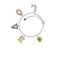 thumbnail image 2 of Delight Jewelry Goldtone Capital Letter - B - Pebble Disc - Multi-Colored Crystal Love Charm Bracelet, 2 of 5