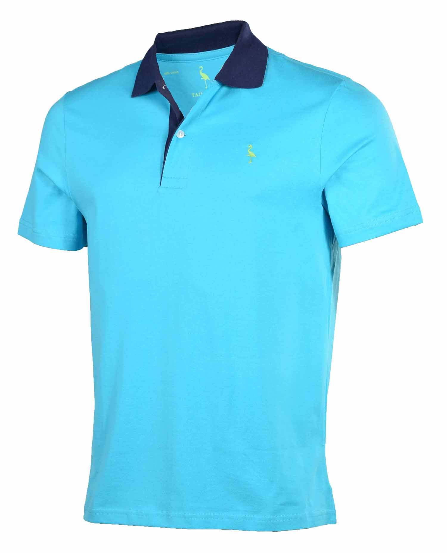 TailorByrd Men's Contrasting Collar and Placket Polo Shirt