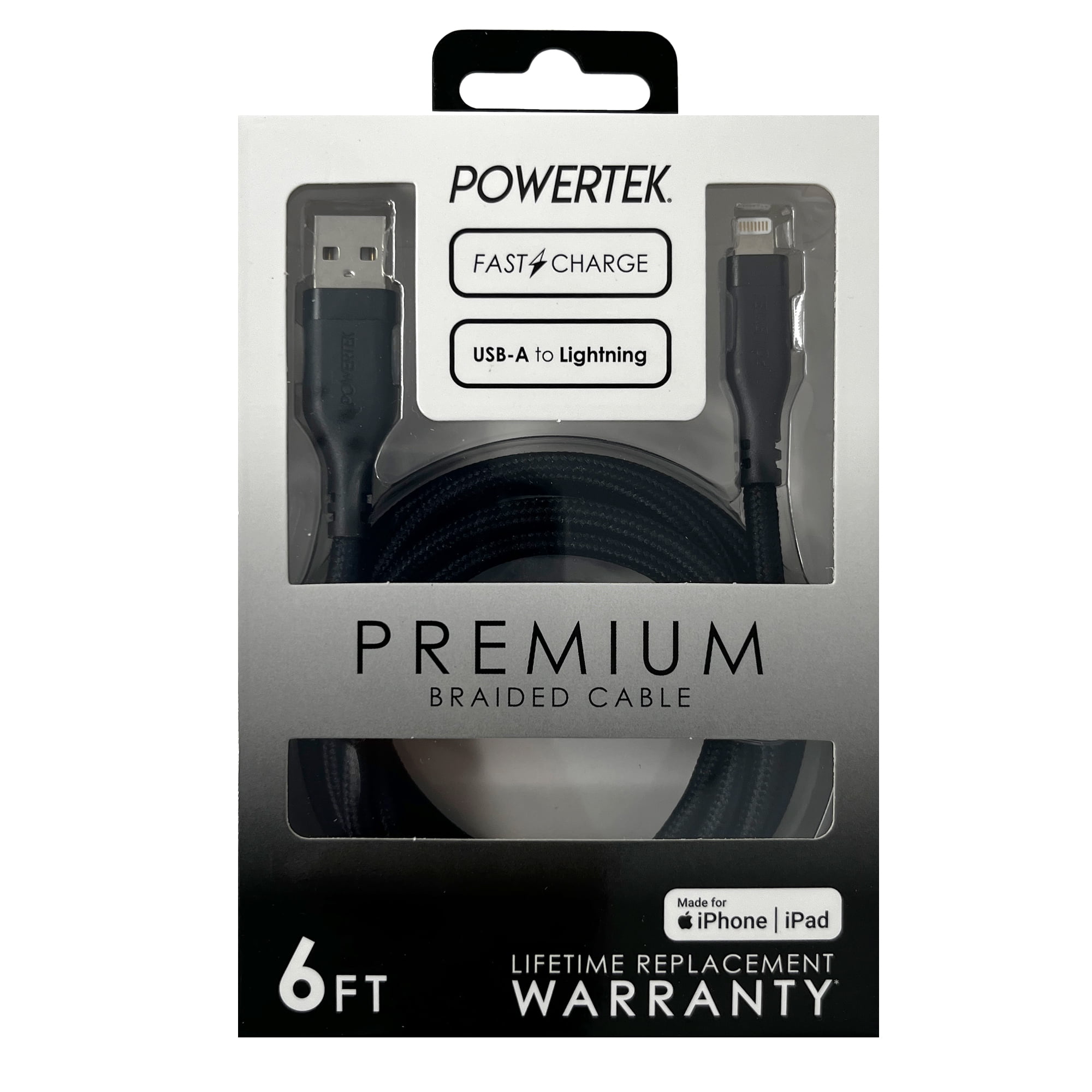 Liquipel Powertek iPad & iPhone Lightning Charger Cable, Fast Charging 6ft MFI