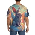 thumbnail image 5 of Fotbe Sunshine Winged Rabbit print Short Sleeve Button Down Shirts for Men Casual Summer Beach Wrinkle Free Shirt-4X-Large, 5 of 7