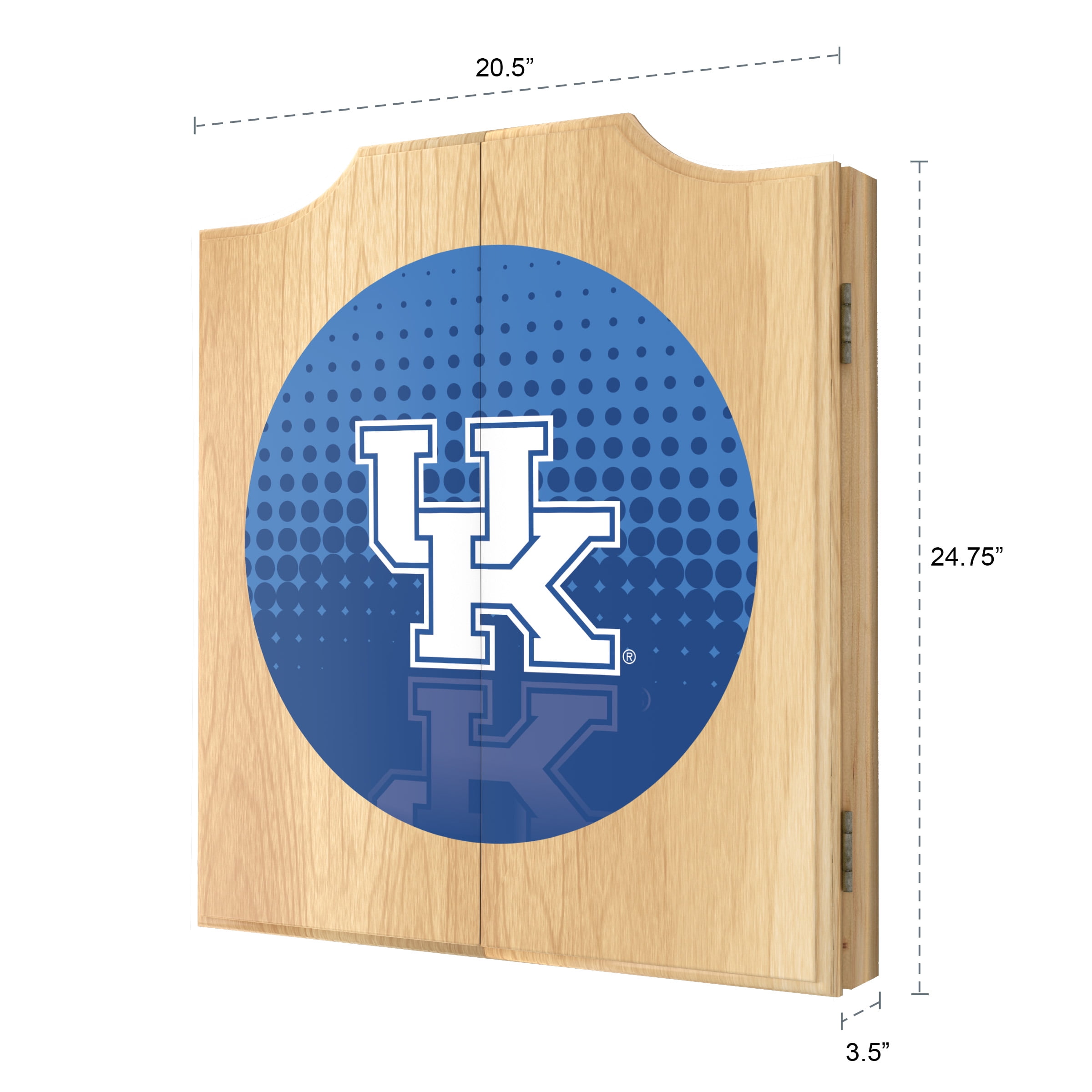 University of Kentucky Reflection Dart Board Cabinet Set with 6 Steel Tip Darts