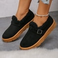 thumbnail image 3 of Women's Furry Lined Suede Casual Shoes Slip On Winter Warm Shoes Platform Non Slip Walking Loafers, 3 of 7