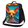 thumbnail image 1 of Fotbe Colorful Textured Chihuahua Lonchera Bolsa de Almuerzo para Hombres y Mujeres, Lonchera de Gran Capacidad, Bolsa de Almuerzo Reutilizable, Bolsa Térmica Aislante, 1 of 7