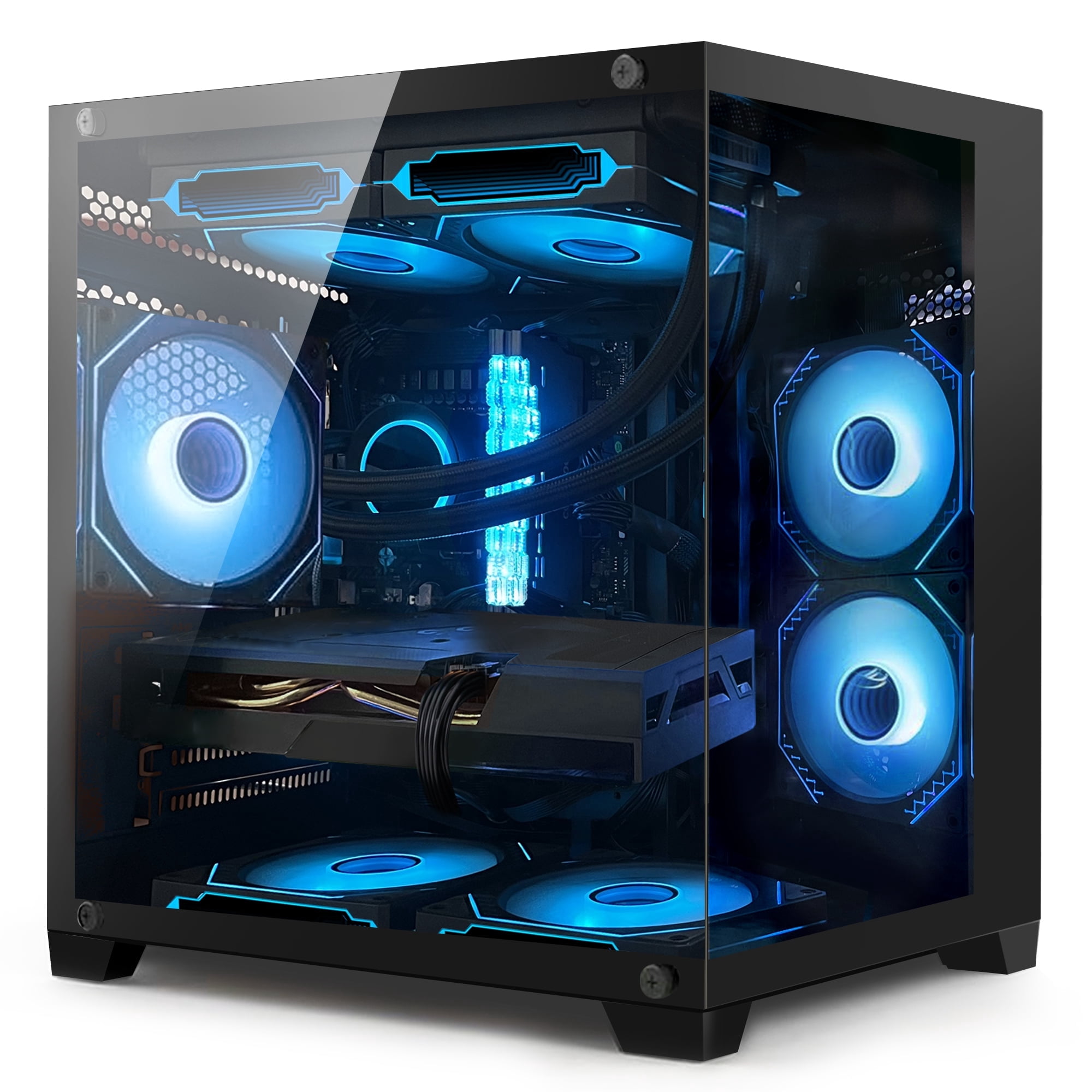 Hoengager Gaming PC - Intel Core i5-13400F, Intel Arc B580 12GB, 32GB DDR4 RAM, 1TB PCIe +2TB SATA SSD, WiFi + BT, Windows 11 -RGB Prebuilt Desktop