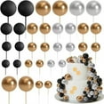thumbnail image 2 of 2025 & CISIL 32Pcs/set Ball Cake Toppers Gold Pearl Balls Cupcake Topper Flags For Kids Birthday Party Wedding Decorations Baby Shower, 2 of 4