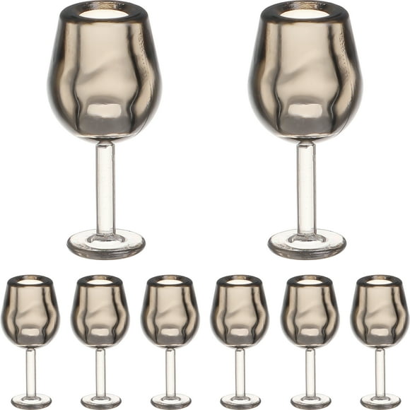 10 copas de vino en miniatura para casa de muñecas, juguetes de cocina para niños, accesorios para casa de muñecas.