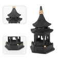 thumbnail image 3 of 1Pc Hexagon Pavilion Shaped Decor Creative Ceramic Craft Desktop Supply Black, 3 of 8