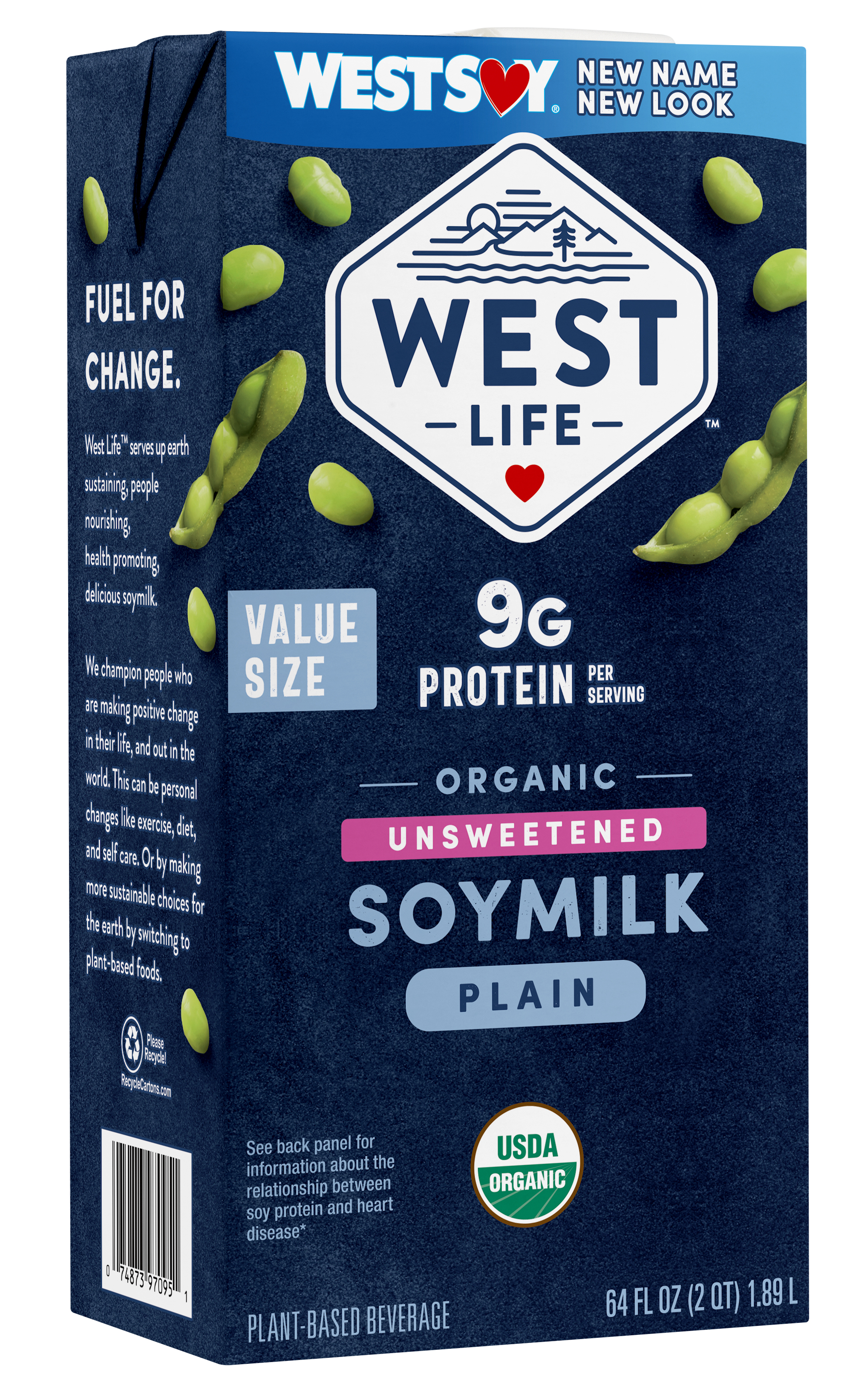 West Life Organic Original Unsweetened Soymilk, Shelf-Stable, 64 fl oz - image 3 of 7