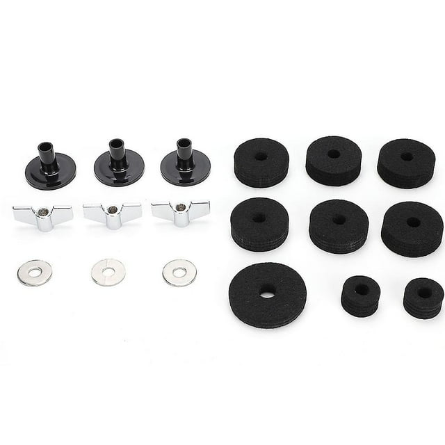 18-Piece Non-Slip Felt Cymbal Kit for Drums, Black, for Cymbals, for High Hat, for Clutch, for Cymbals ...