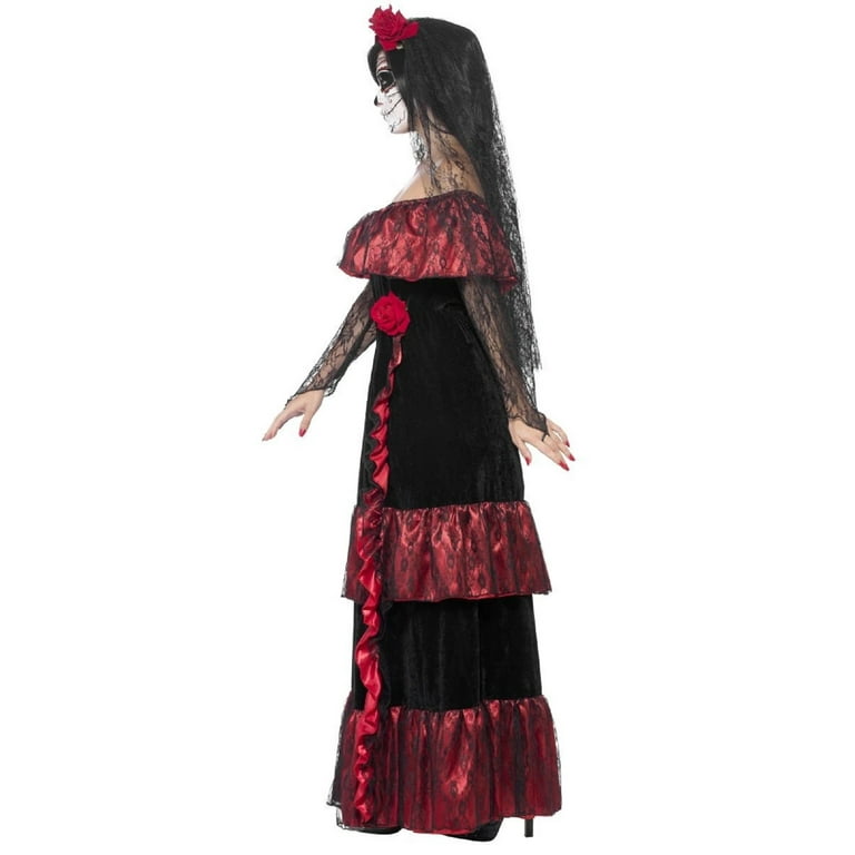 Day Of The Dead Bride Costume Adult Red Dress Day Of The Dead Bride Costume Adult Red Dress