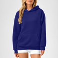 thumbnail image 6 of Itsame Hoodie Pullover Womens Lightweight Hood Sweatshirts Crew Neck Solid Color Long Sleeve Sportswear Blue Size XL, 6 of 9