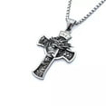 thumbnail image 3 of GKNET Mens Jesus Christ Face Crucifix Cross Pendant Necklace Christian Delicate Jewelry 24", 3 of 4