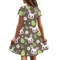 thumbnail image 5 of Uourmeti Easter Bunny Dresses 7-8Y Girls Cute Short Sleeve Swing Dress Casual Crew Neck Knee Length A-Line Dresses with Pockets Holiday Clothes, 5 of 6