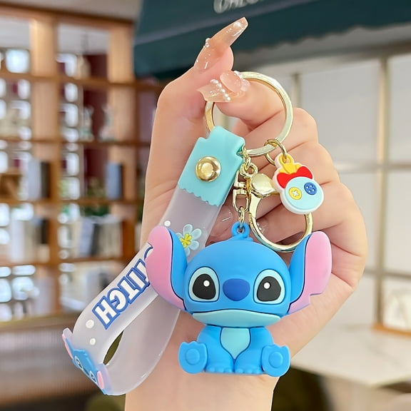 Kawaii Cartoon Stitch Angel Keychain, Cute Backpack Pendant & Key Holder, Perfect Gift