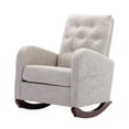 thumbnail image 2 of FFH Rocking Chair for Nursery and Living Room, Indoor Rocker Accent Armchair with Side Pocket, Chenille Light Gray, 2 of 11