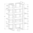 thumbnail image 5 of Bookshelf Bookcase Etagere 4 Tier 60"H Office Bedroom Metal Brown Grey, 5 of 5
