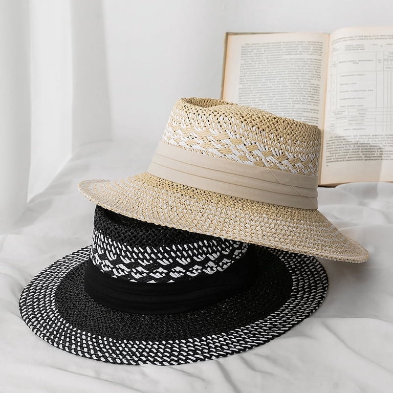 Women Straw Fedora Hat Elegant Wide Brim Sun Hat Sun  display picture 2