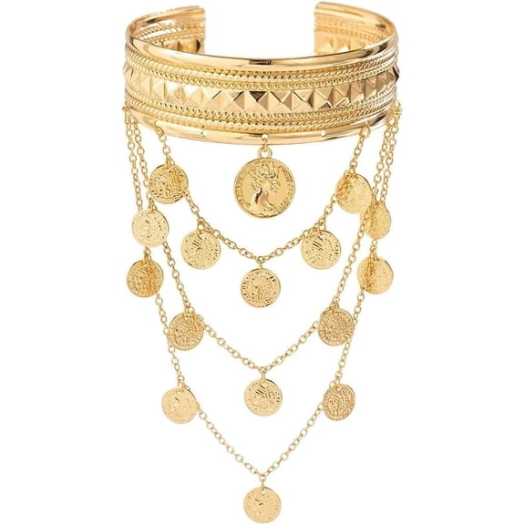 Gold/Silver Plated Upper Arm Cuff Bracelet For Women, Minimalist S-Shaped Sexy Harness Armlet Adjustable Upper Arm Chain Bangle Arm  For Women[q214]