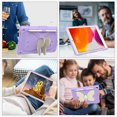 thumbnail image 3 of FJLBDE Case for iPad 9th 8th 7th Gen 10.2 inch 2021 2020 2019 with Butterfly Stand, Shockproof Protective Tablet Cover with Pencil Holder Shoulder Strap for Kids Girls, Beige Purple, 3 of 7
