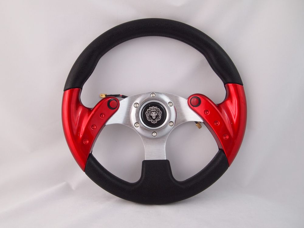New World Motoring 3-Spoke Boat Steering Wheel With Adapter - 3/4" Tapered Key - White