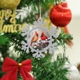thumbnail image 4 of Snowflakes Ornaments Red Bird Cardinal Sitting on The Branch Christmas Tree Ornaments Home Decoratio Xmas Holiday Holiday Ornament for Home Christmas Tree Decor Best Gifts for Christmas, 4 of 8
