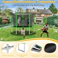 thumbnail image 4 of Elitezip 10FT 12FT 14FT 16FT Trampoline for Kids Adults, Outdoor Trampolines with Enclosure Net, Basketball Hoop, Light, Sprinkler, Ladder, Backyard Recreational Trampoline, 1000LBS, Galvanized, 4 of 8
