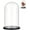 Black, variant on Glass Display Cloche Dome Decorative Glass Dome Cover Clear Bell Jar Display Case with Black Wood Base for Collectibles Rose Office Home Tabletop Centerpiece Decor 5.91×10.04 Inch
