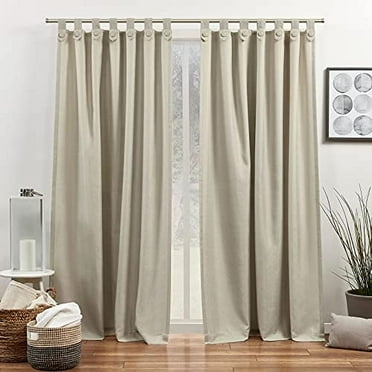 Exclusive Home Loha Tuxedo Tab Top Curtain Panel Pair, 54"x84", Natural