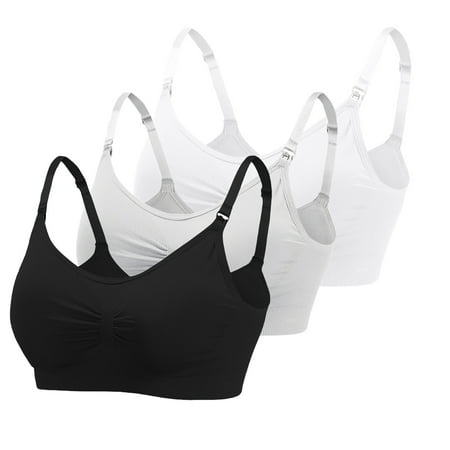 

3 Pack Nursing Bra for Breastfeeding Maternity Bras Push Up Seamless Pregnancy Bralette Underwear Adjustable Shoulder Strap Wireless Sleep Bra with Removable Pads