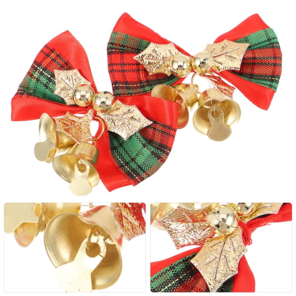 OULII Assorted Color Metal Bow-Knot Christmas Tree Ornaments 6 Pieces