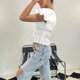 thumbnail image 1 of Camiseta informal para mujer camiseta Sexy con hombros descubiertos y cuello para ir al trabajo Color sólido para ir de compras FLhrweasw Para estrenar, 1 of 7