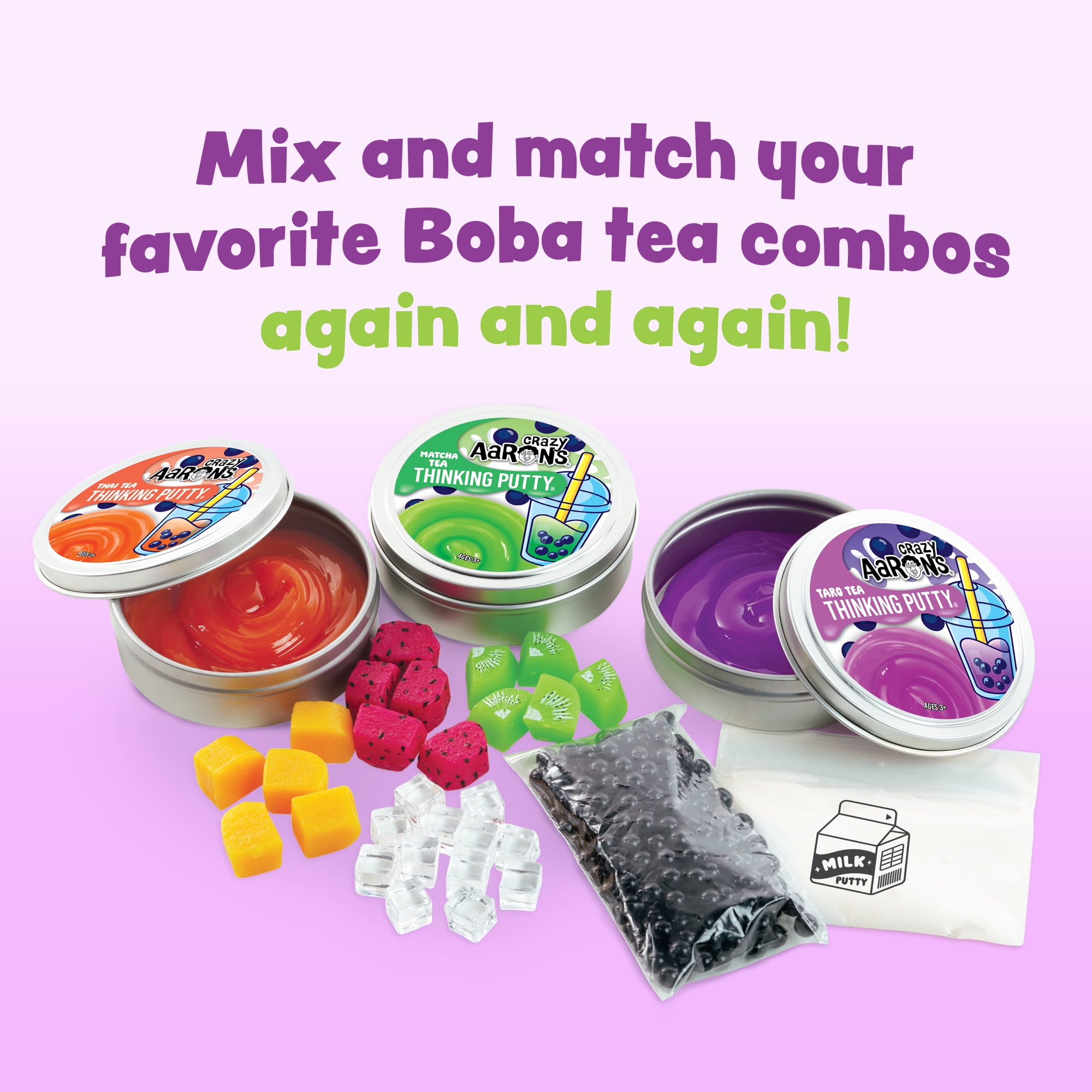 Crazy Aaron's Mixed by Me Boba Thinking Putty Kit, Ages 3 and Up