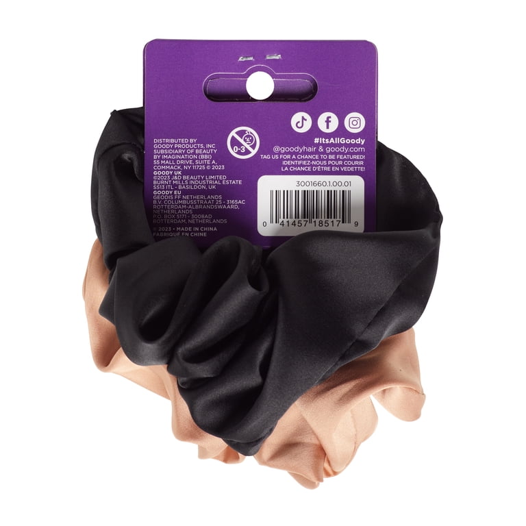 Goody Satin Scrunchie Damage-Resistant Wear for Medium to Thick