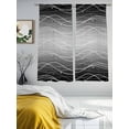 thumbnail image 2 of Black Gray Ombre Sheer Curtains 63 Inch Length 2 Panels Set, Modern Abstract Striped Polka Dots Voile Window Treatment Rod Pocket Curtains Sheers Drapes for Bedroom/Living Room/Kitchen 52x"63"x2, 2 of 7