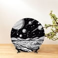 thumbnail image 6 of Picia Cosmic Landscape Celestial Art Pattern Bone China Decorative Plate – Wall Decor with Stand and Adhesive, Elegant Ornament for Living Room, Office, or Entryway-7in, 6 of 6