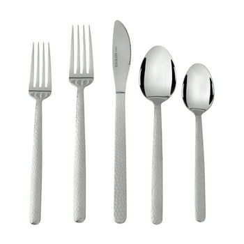 Mainstays Armatto Stainless Steel Flatware Set, 20 Pieces, Service for 4 Silver