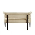 thumbnail image 4 of Addilynn Rectangular Bench Beige Linen Upholstered Button Tufted, 4 of 10