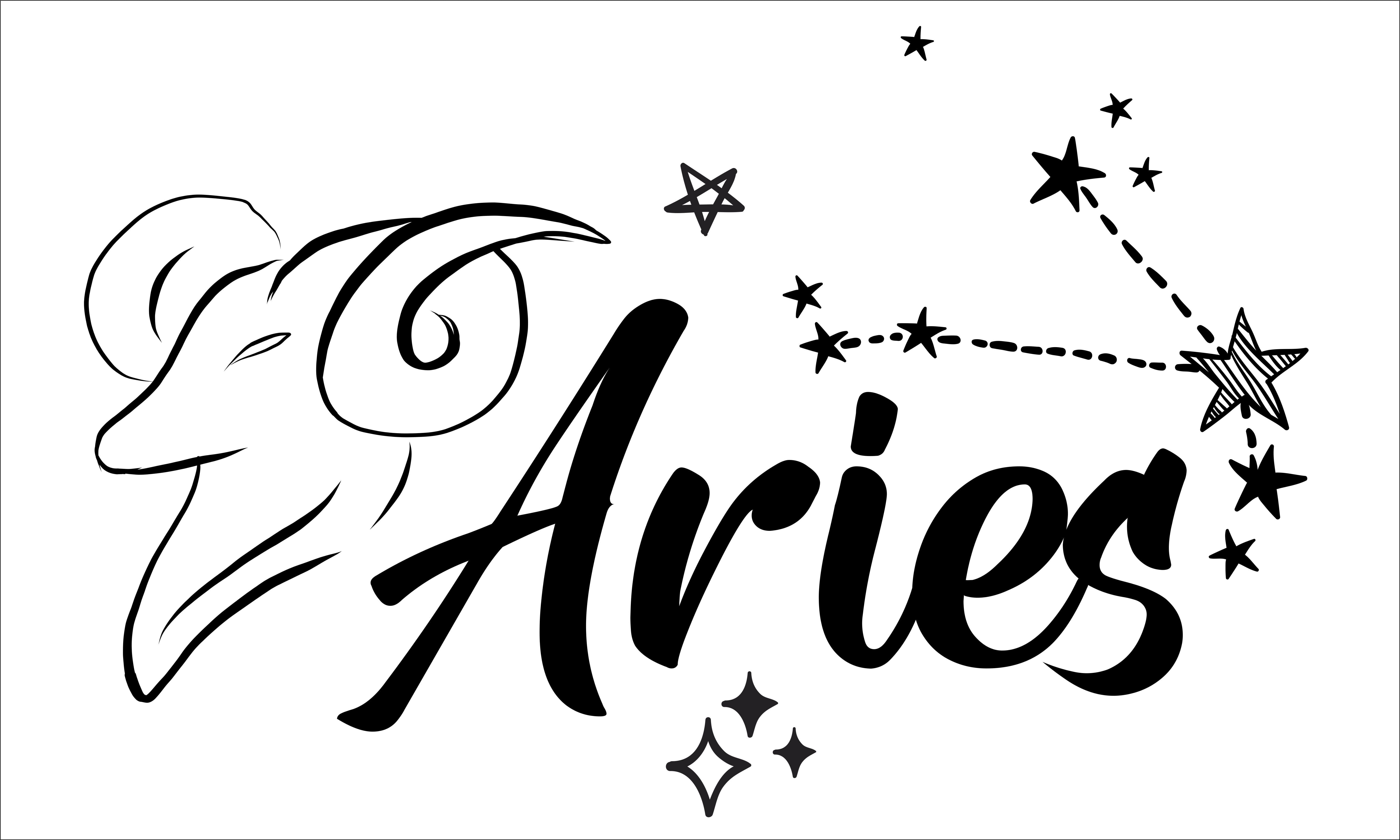 Vinyl Wall Art Decal Aries Constellation Pattern - 12