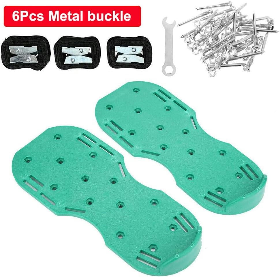 Lawn Aerator Shoes 1 Pair Grass Spiked Gardening Walking Revitalizing Lawn Aerator Sandals Nail Shoes Yard Garden Tool Scarifier Cultivator